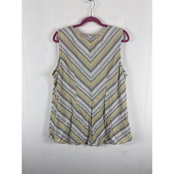 Soft Surroundings Women's Plus Size 1X Tank Top Beaded Embroidered Yellow Gray - Picture 5 of 6